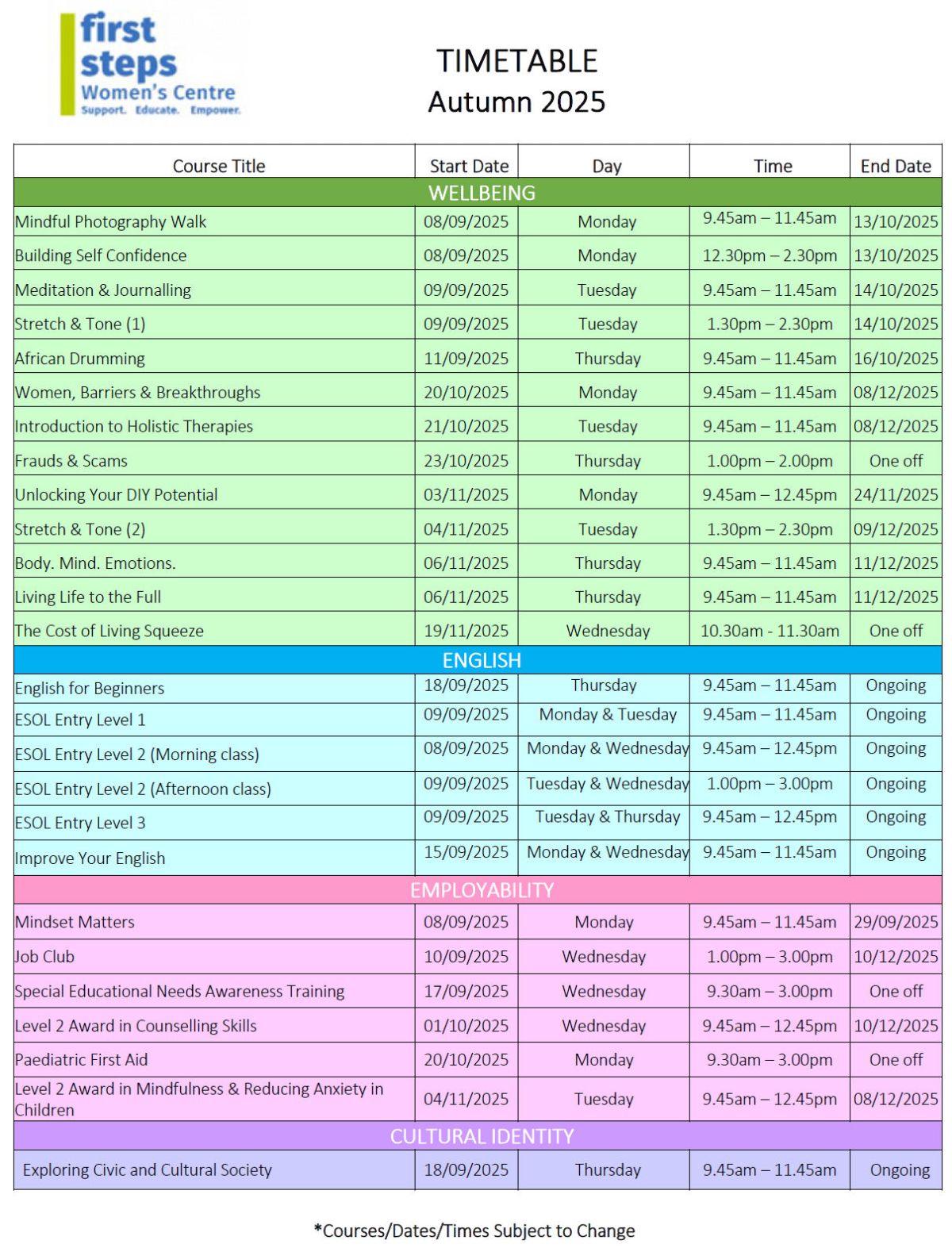 Autumn Timetable JPG